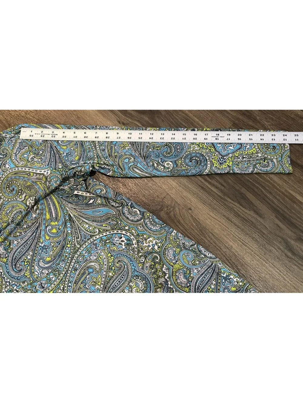 Michael Kors Turquoise & Green Paisley Dress Size L Long Sleeve Stretch